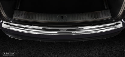 protector de parachoques trasero PORSCHE CAYENNE plata espejo, negro fibra de carbono