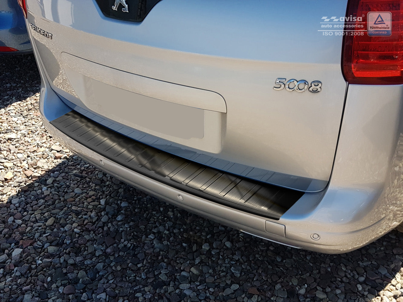 protector de parachoques trasero PEUGEOT 5008 negro