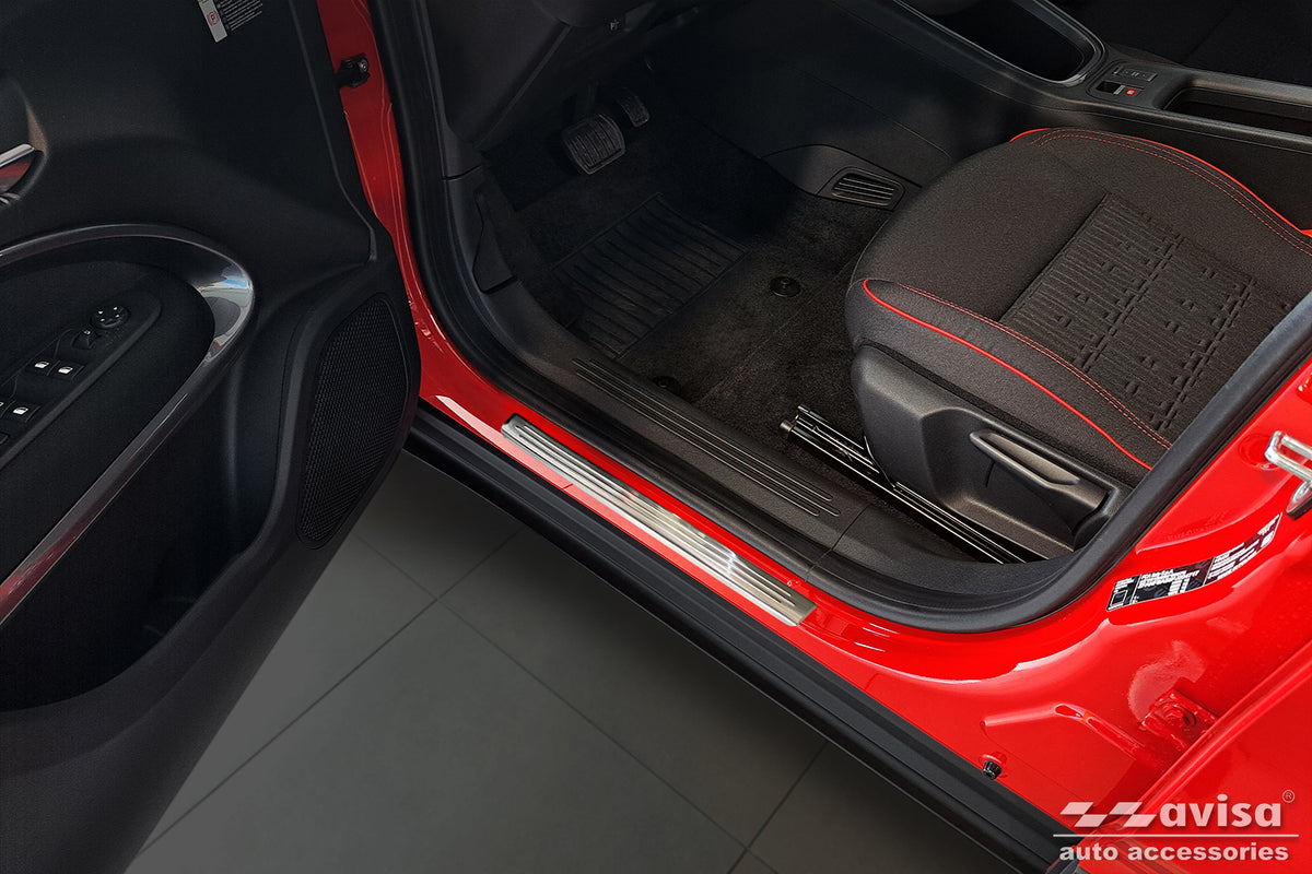 Protector umbral de puertas en relieve FIAT 600 plata satinado