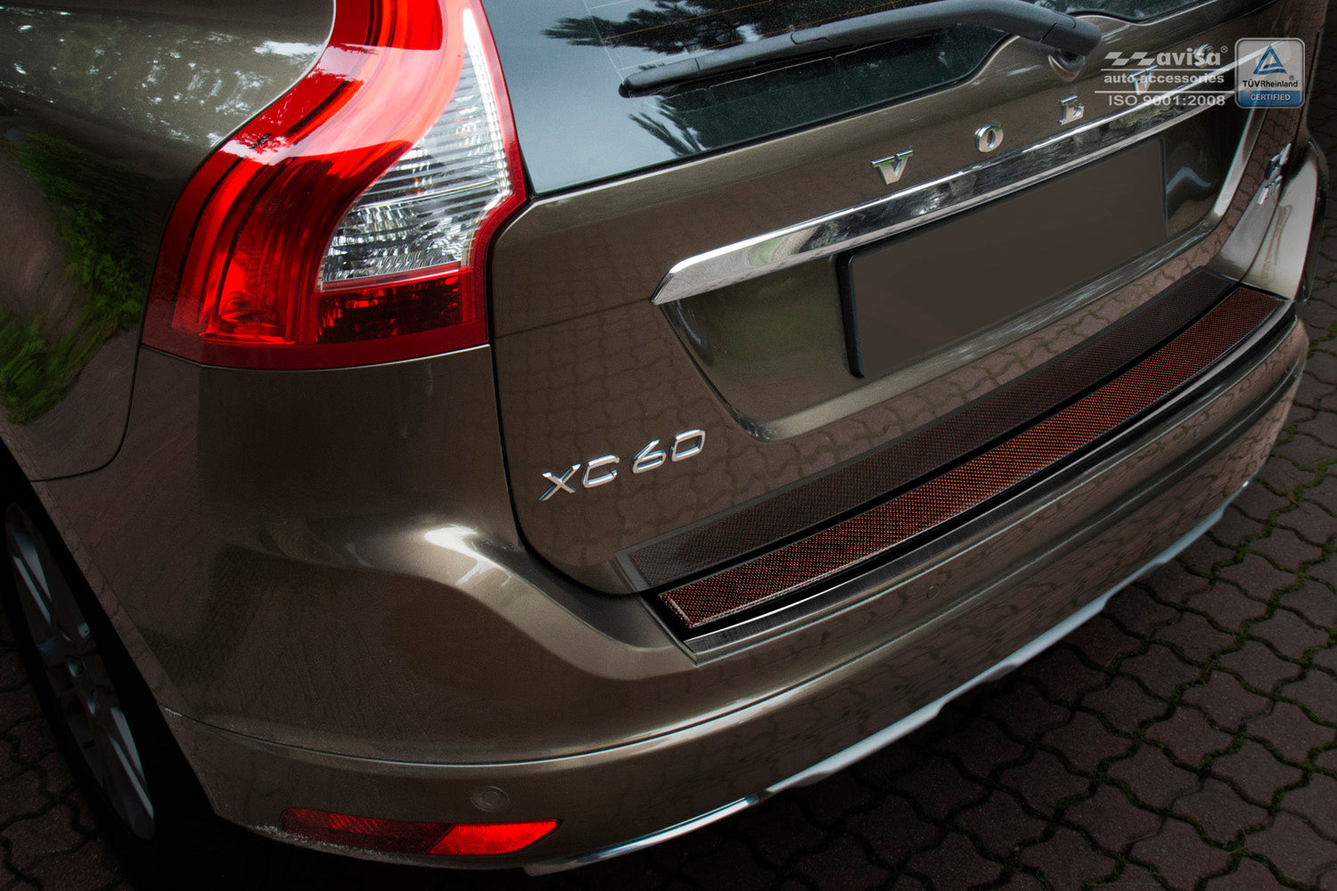 protector de parachoques trasero VOLVO XC60 negro acero, rojo&negro fibra de carbono