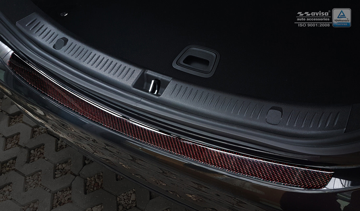 protector de parachoques trasero MERCEDES CLASE E W213 rojo / negro