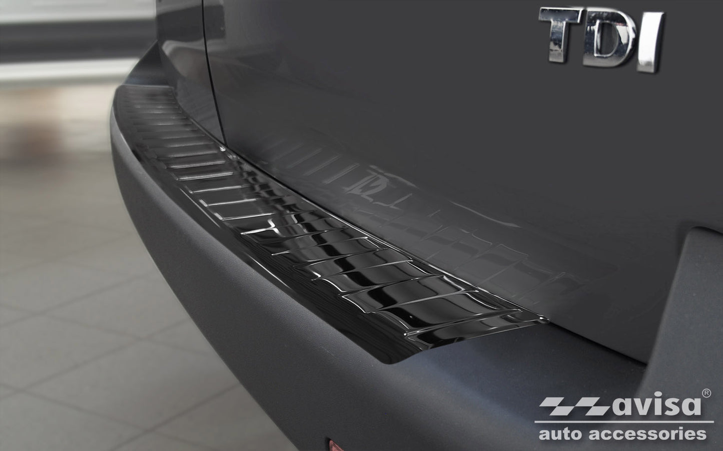 protector de parachoques trasero VW TRANSPORTER T5 Multivan negro espejo