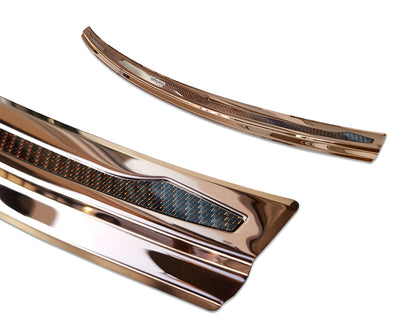 protector de parachoques trasero PORSCHE CAYENNE cobre espejo, cobre fibra de carbono