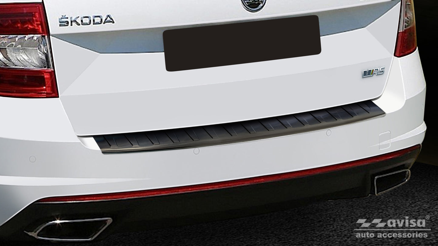 protector de parachoques trasero SKODA OCTAVIA combi negro 2013-19