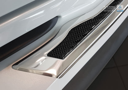 protector de parachoques trasero TOYOTA C-HR crossover espejo acero,negro fibra de carbono
