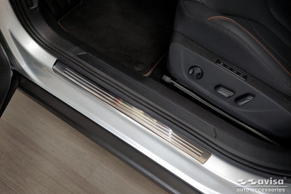 Protector umbral de puertas en relieve SKODA ENYAQ plata satinado