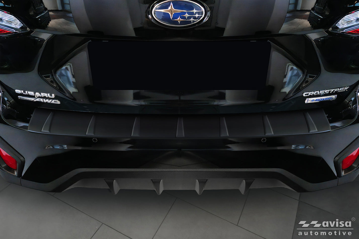 protector de parachoques trasero SUBARU CROSSTREK negro mate