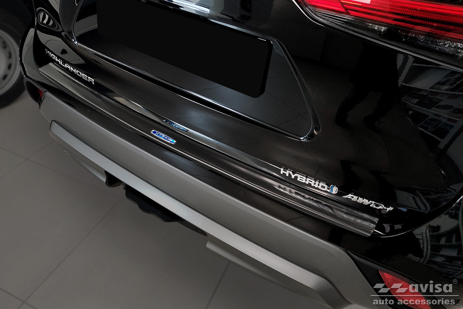 protector de parachoques trasero TOYOTA HIGHLANDER negro