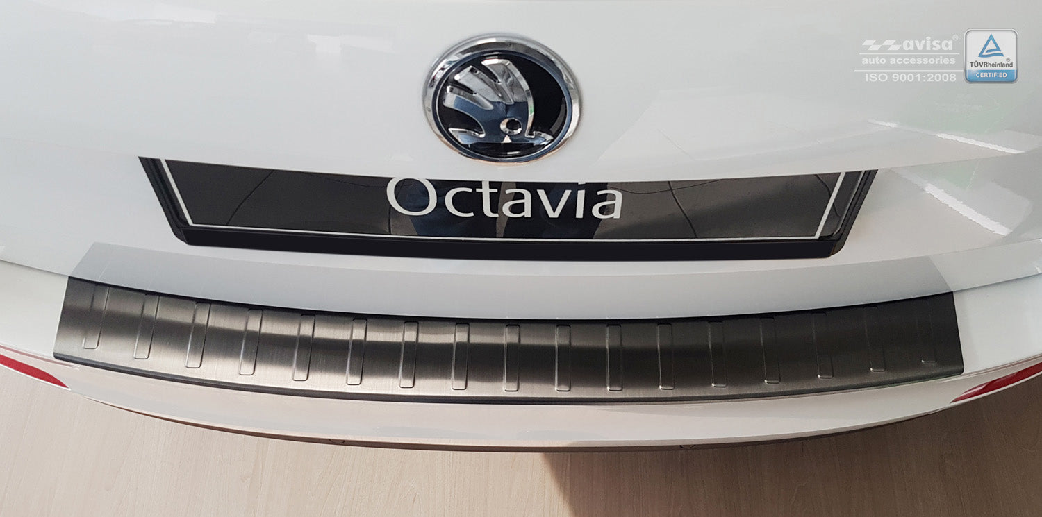 protector de parachoques trasero SKODA OCTAVIA combi negro 2013-16