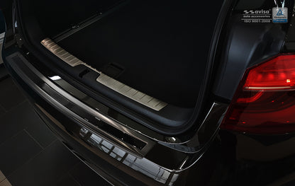 protector de parachoques trasero BMW X6 F16 negro acero, negro fibra de carbono 2014-19