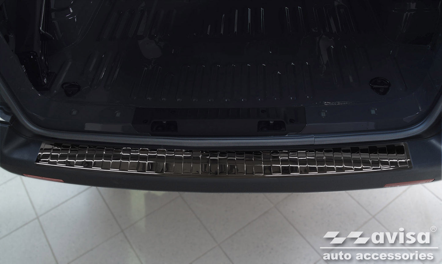 protector de parachoques trasero VW TRANSPORTER T5 Multivan negro espejo