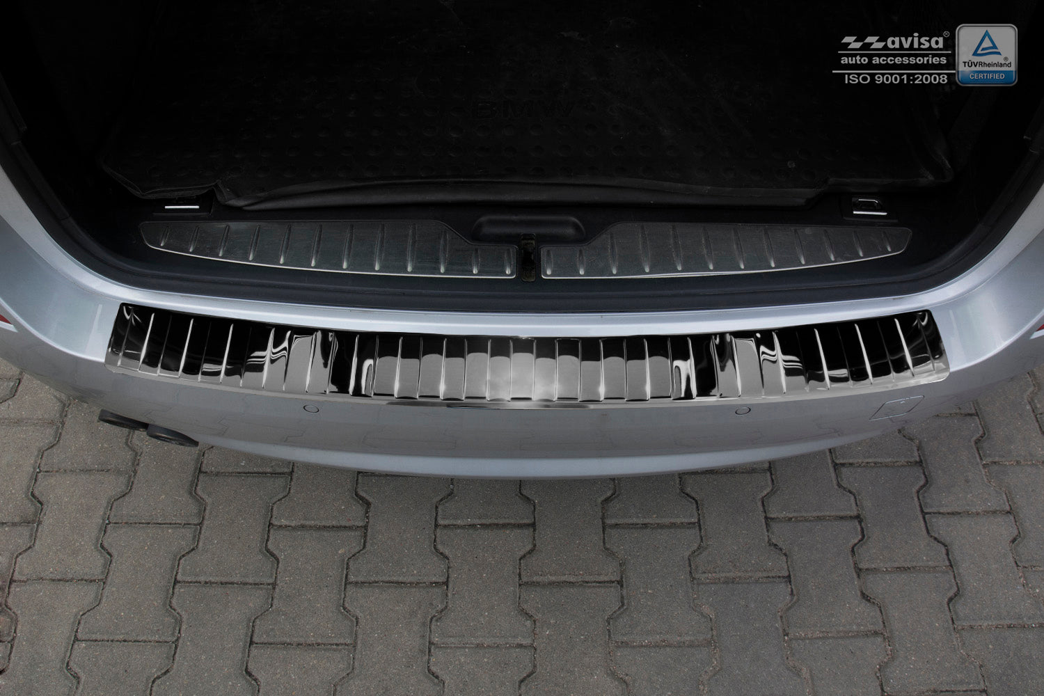 protector de parachoques trasero BMW 5 F11 touring negro espejo