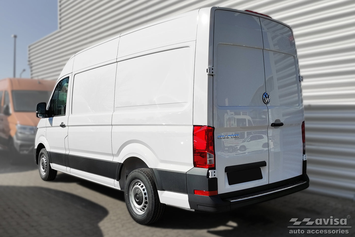 protector de parachoques trasero VW CRAFTER negro acero