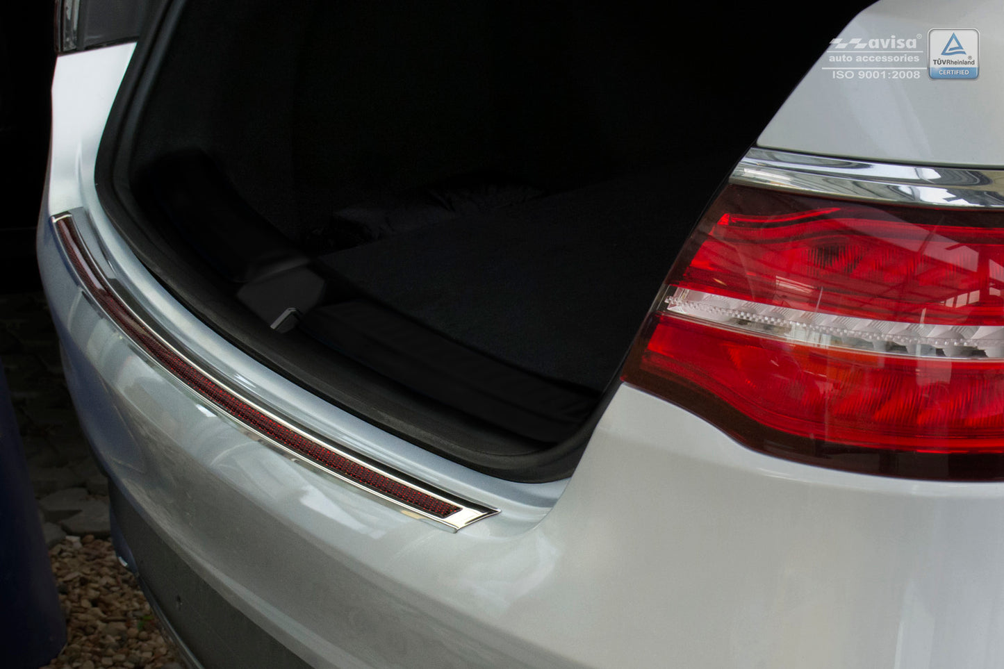 protector de parachoques trasero MERCEDES GLE Coupe C292 espejo acero, rojo&negro fibra de carbono