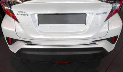 protector de parachoques trasero TOYOTA C-HR crossover espejo acero,negro fibra de carbono