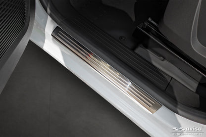 Protector umbral de puertas en relieve RENAULT KANGOO plata satinado
