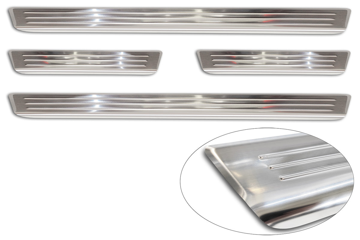 Protector umbral de puertas en relieve VW TIGUAN plata satinado 2024+