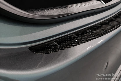 protector de parachoques trasero MERCEDES CLASE C negro fibra de carbono