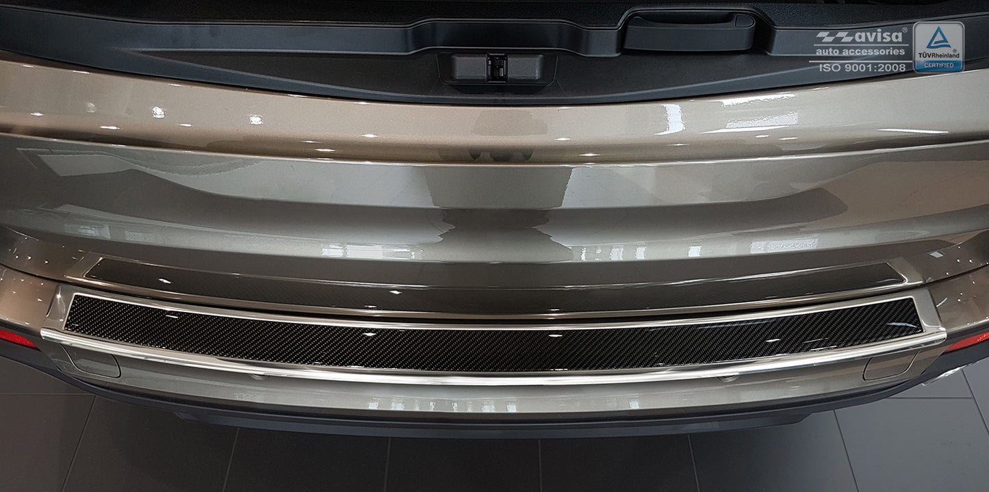 protector de parachoques trasero BMW X5 F15 plata espejo, negro fibra de carbono
