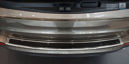 protector de parachoques trasero BMW X5 F15 plata espejo, negro fibra de carbono