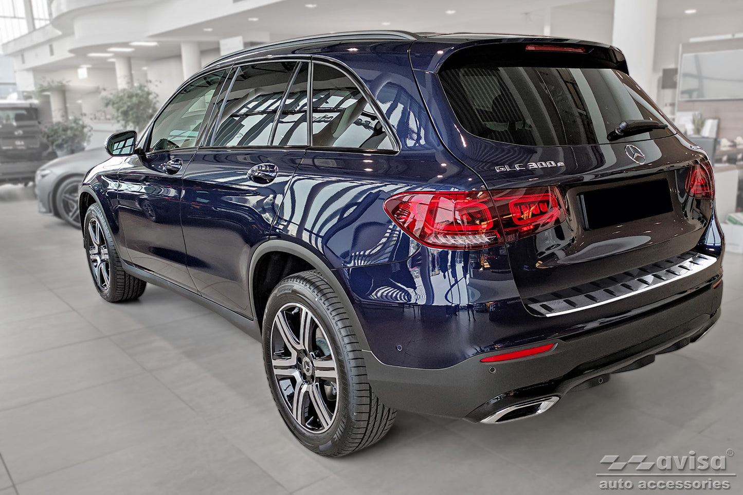protector de parachoques trasero MERCEDES GLC (X253) 5D plata satinado