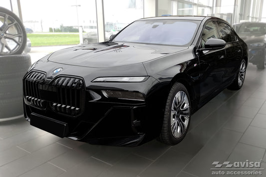 protector de parachoques trasero BMW 7 negro espejo
