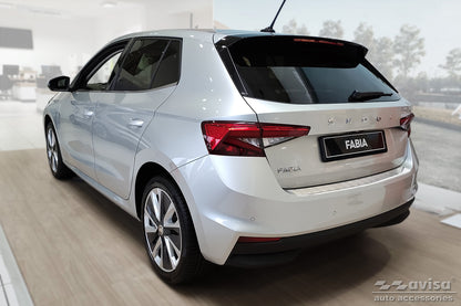 Protector umbral de puertas en relieve SKODA FABIA Hatchback plata satinado