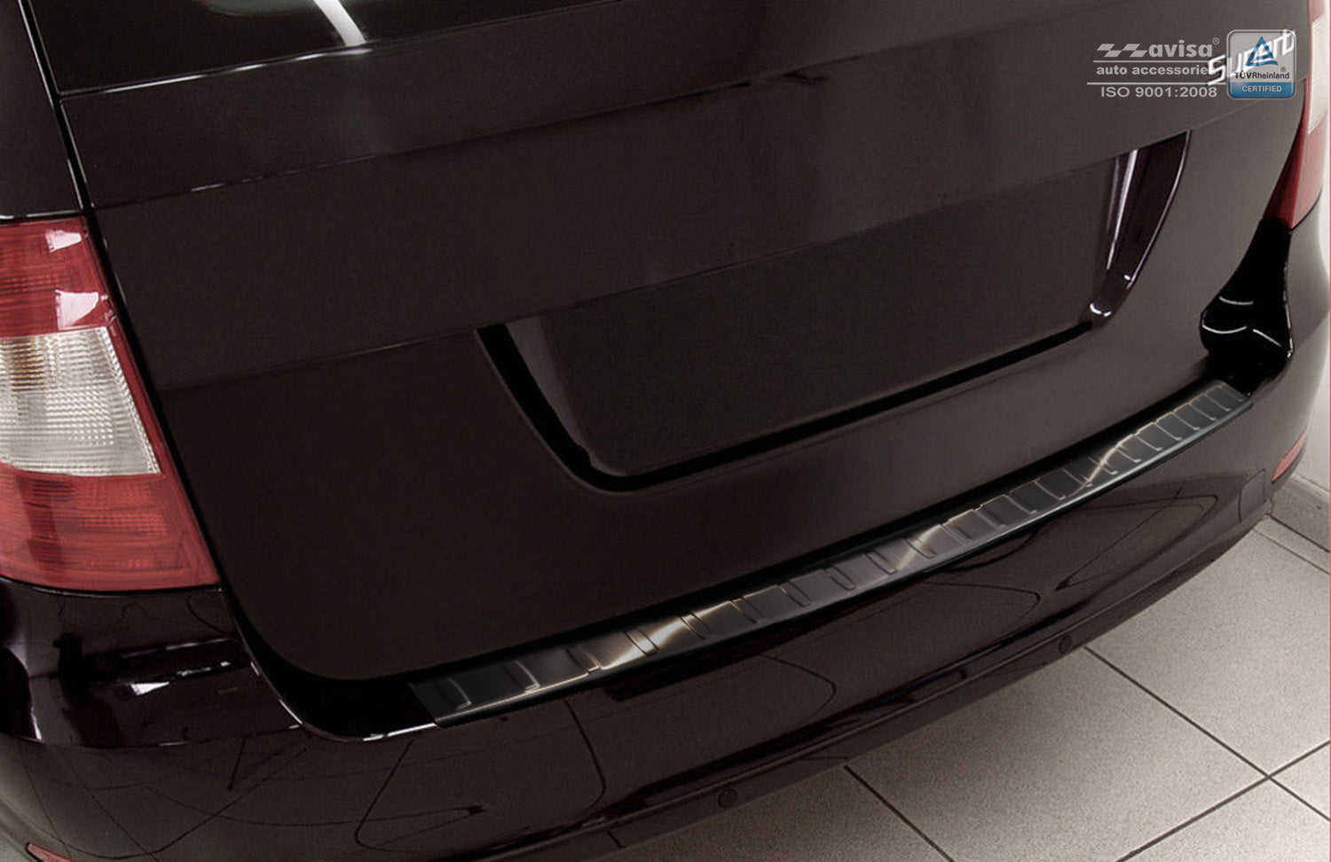 protector de parachoques trasero SKODA SUPERB combi negro 2009-13