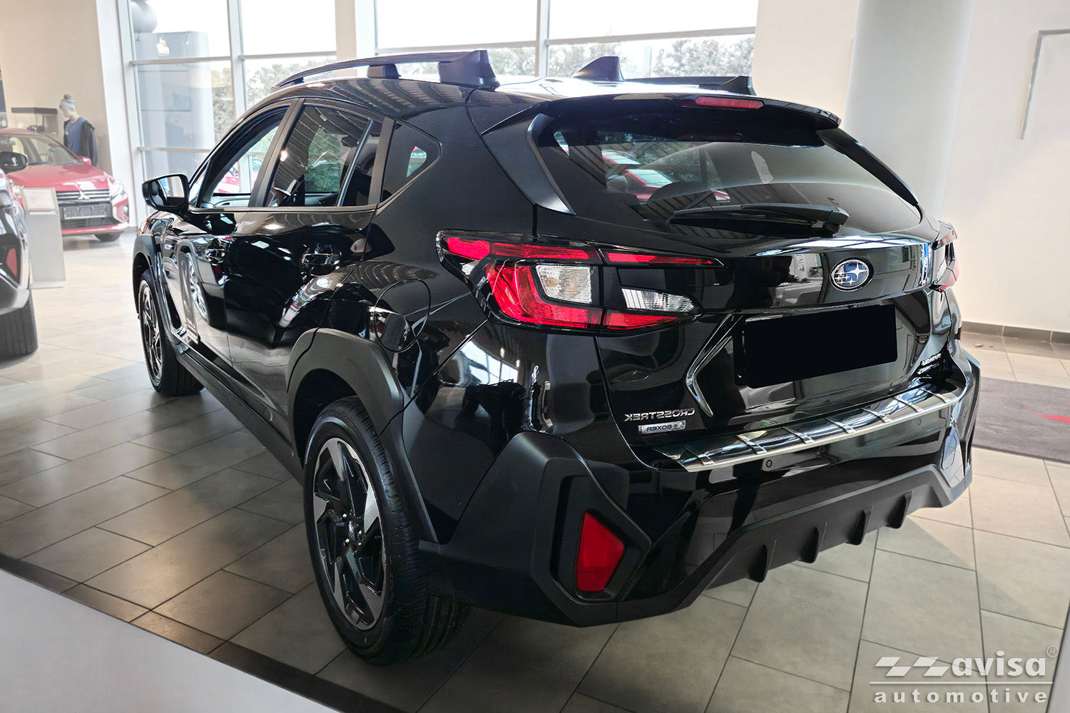 protector de parachoques trasero SUBARU CROSSTREK plata satinado