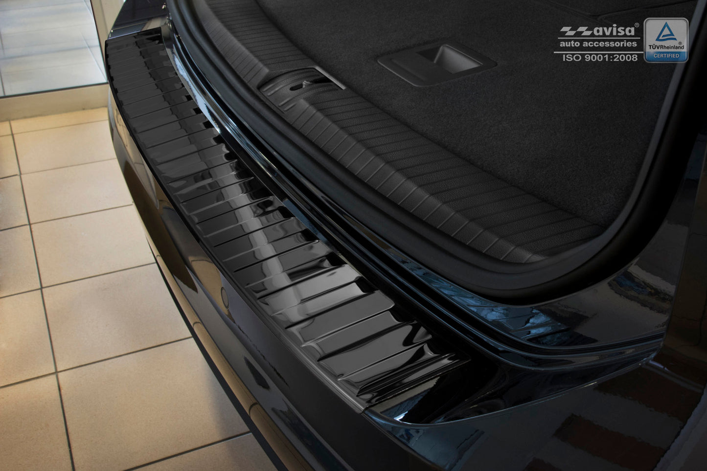 protector de parachoques trasero VW TOURAN negro espejo