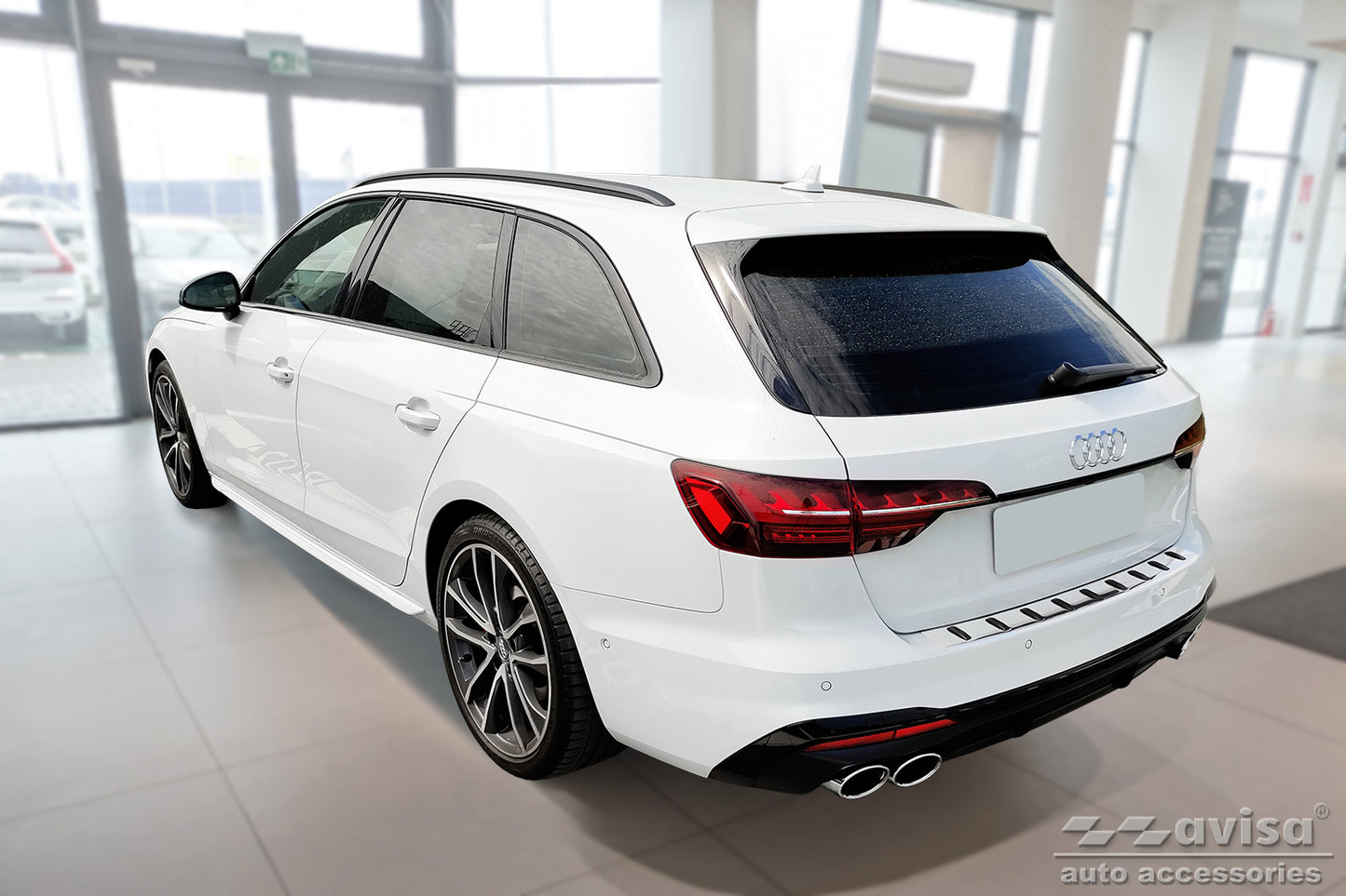 protector de parachoques trasero AUDI A4 B9 Avant plata satinado
