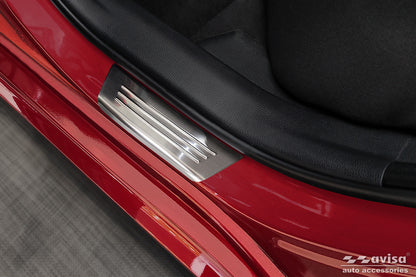 Protector umbral de puertas en relieve TOYOTA YARIS hatchback plata satinado