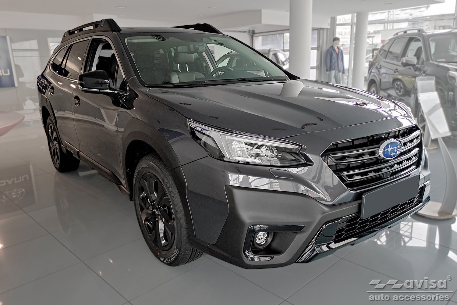 protector de parachoques trasero SUBARU OUTBACK (BT) negro