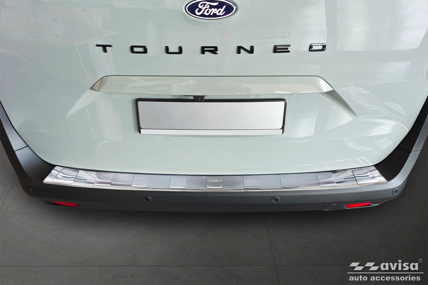 protector de parachoques trasero FORD TRANSIT COURER plata satinado