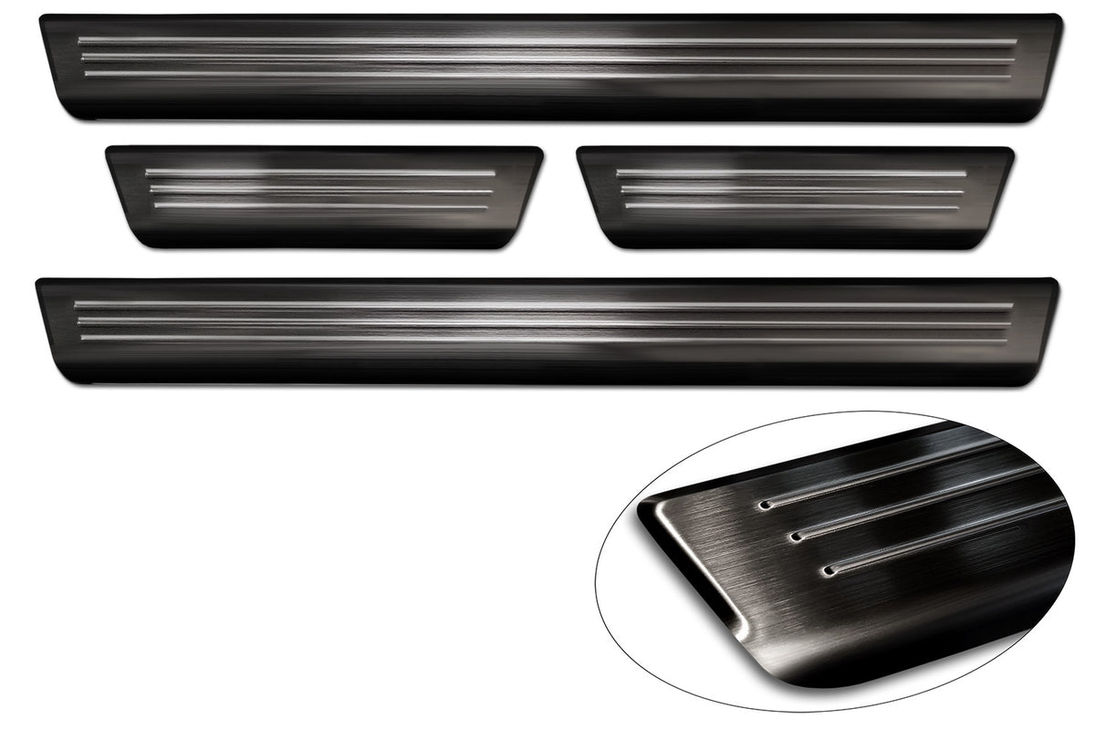 Protector umbral de puertas en relieve HONDA CIVIC hatchback negro