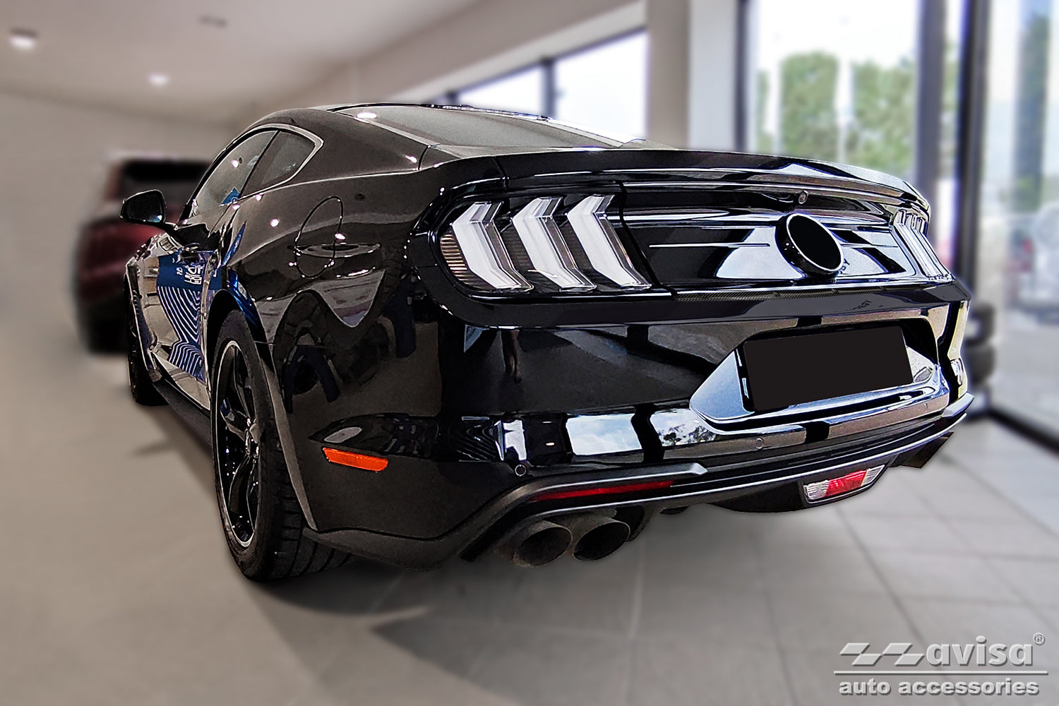 protector de parachoques trasero FORD MUSTANG coupe negro