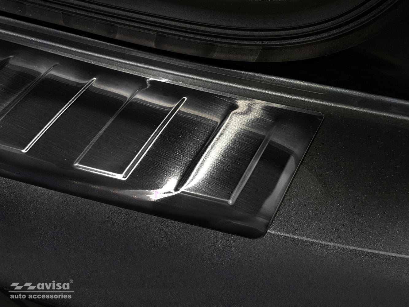 protector de parachoques trasero VW CADDY negro