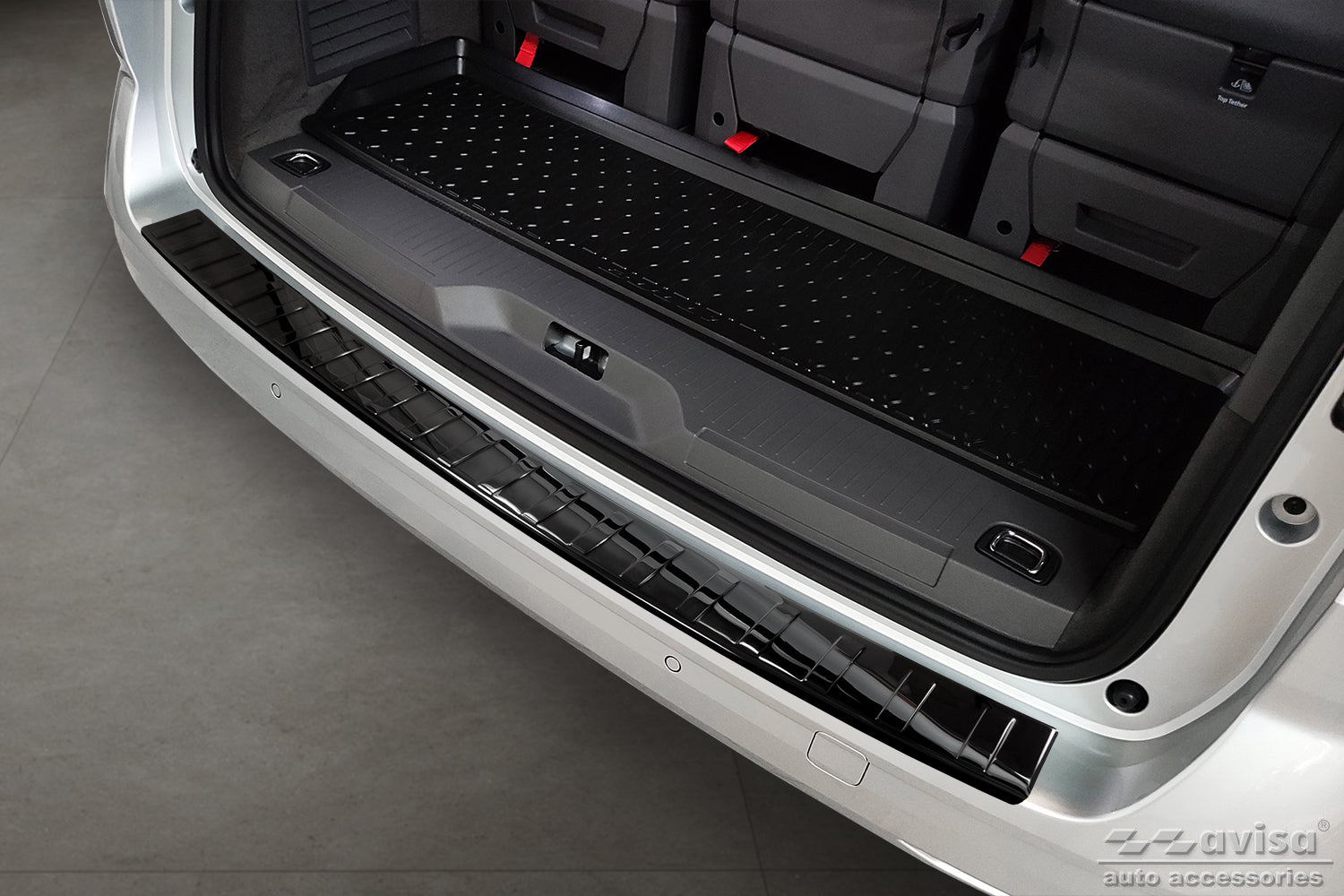 protector de parachoques trasero VW MULTIVAN T7 negro espejo