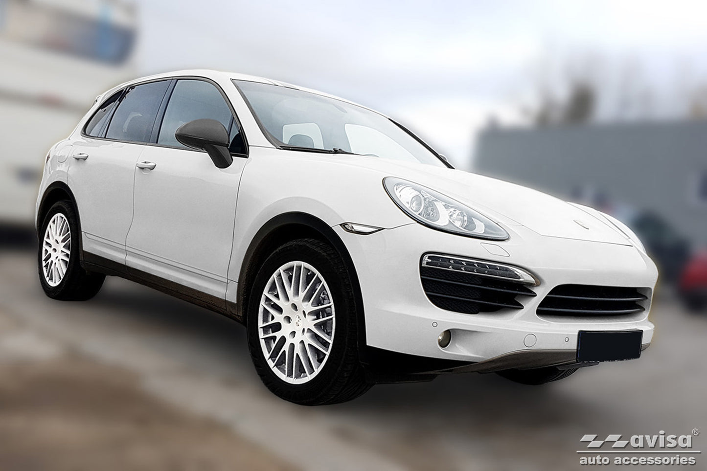 protector de parachoques trasero PORSCHE CAYENNE (92A) negro fibra de carbono