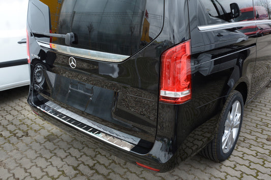 protector de parachoques trasero MERCEDES CLASE V W447 plata espejo 2014-2024+