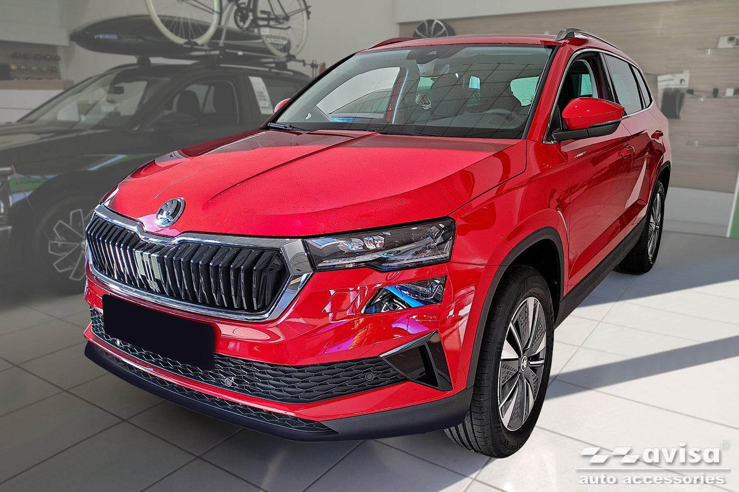 protector de parachoques trasero SKODA KAROQ plata espejo