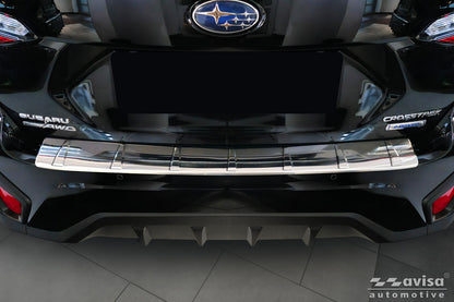 protector de parachoques trasero SUBARU CROSSTREK plata satinado