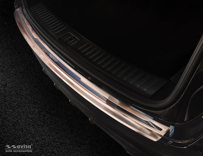protector de parachoques trasero PORSCHE CAYENNE cobre cepillado, cobre fibra de carbono