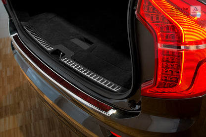 protector de parachoques trasero VOLVO XC90 espejo acero, rojo&negro fibra de carbono