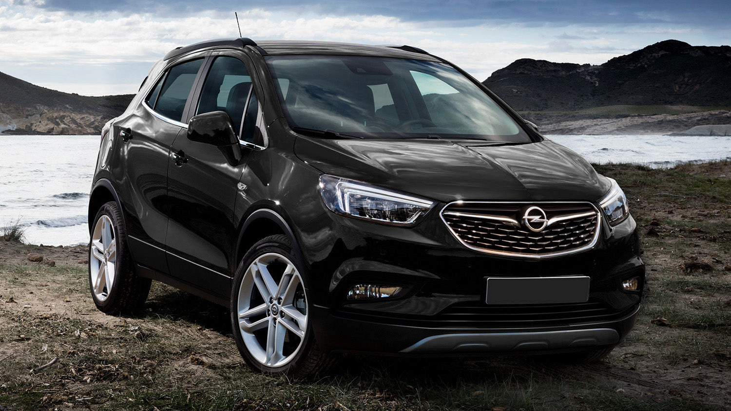 protector de parachoques trasero OPEL MOKKA X negro fibra de carbono