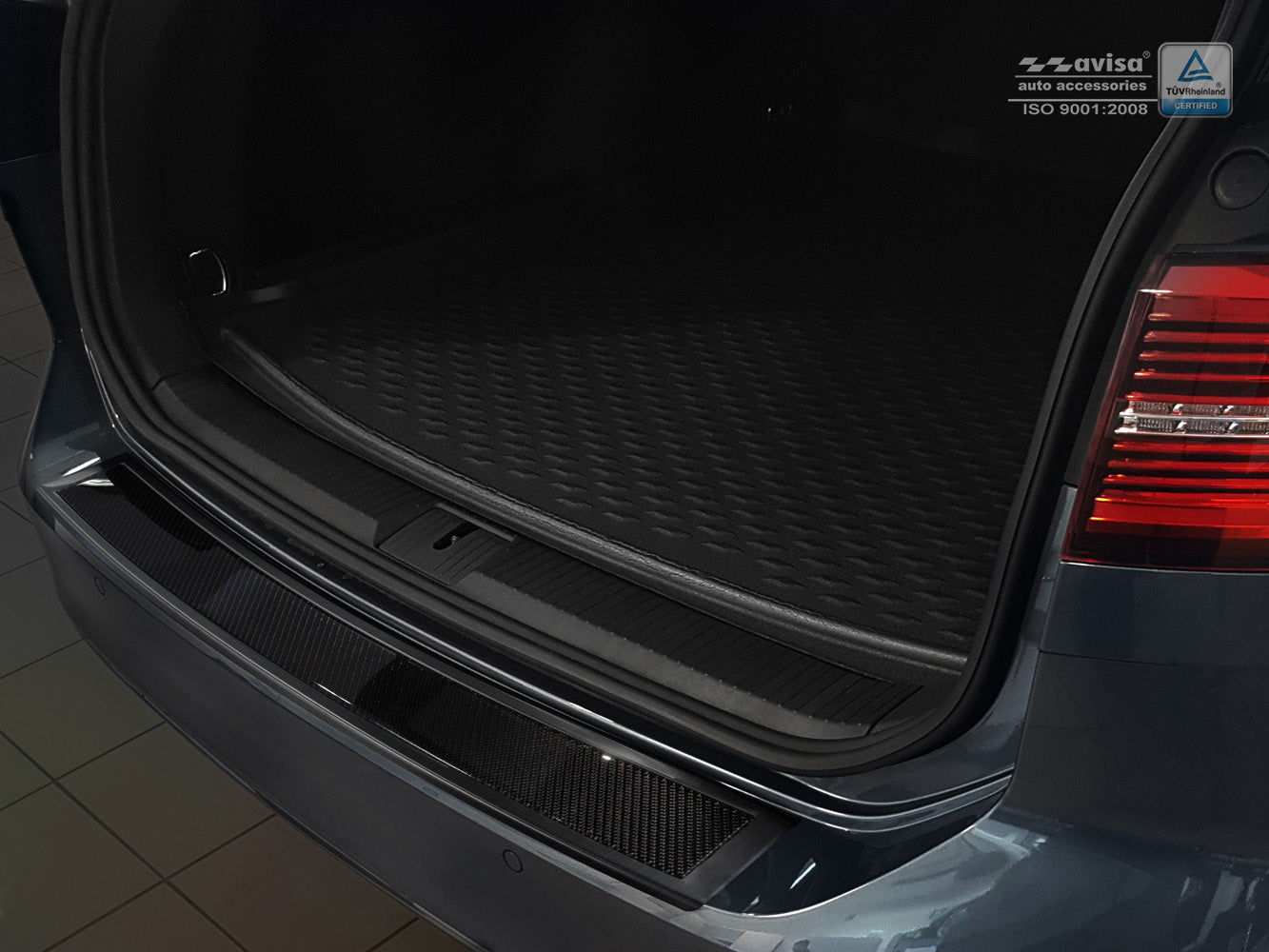 protector de parachoques trasero VW PASSAT B8 variant negro acero, negro fibra de carbono