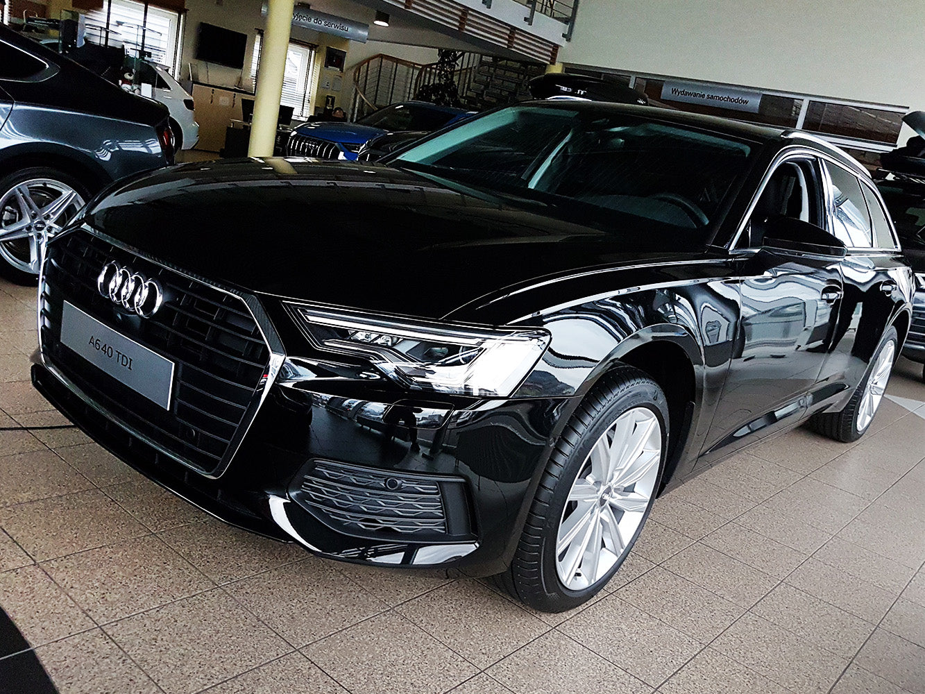 protector de parachoques trasero AUDI A6 C8 negro 2018-2025