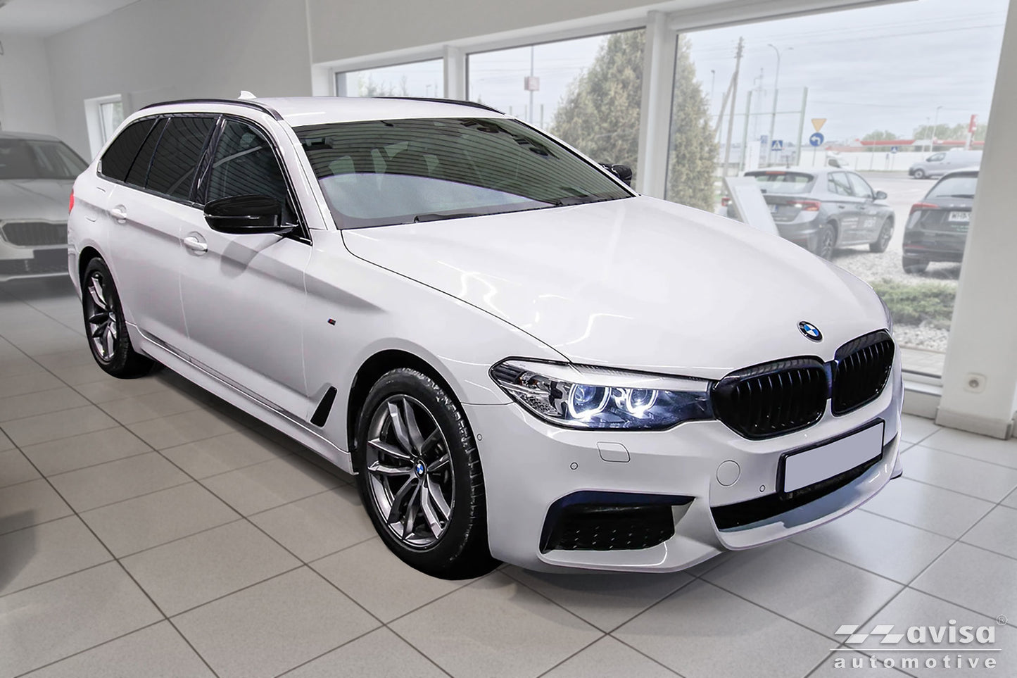 protector de parachoques trasero BMW 5 Touring plata