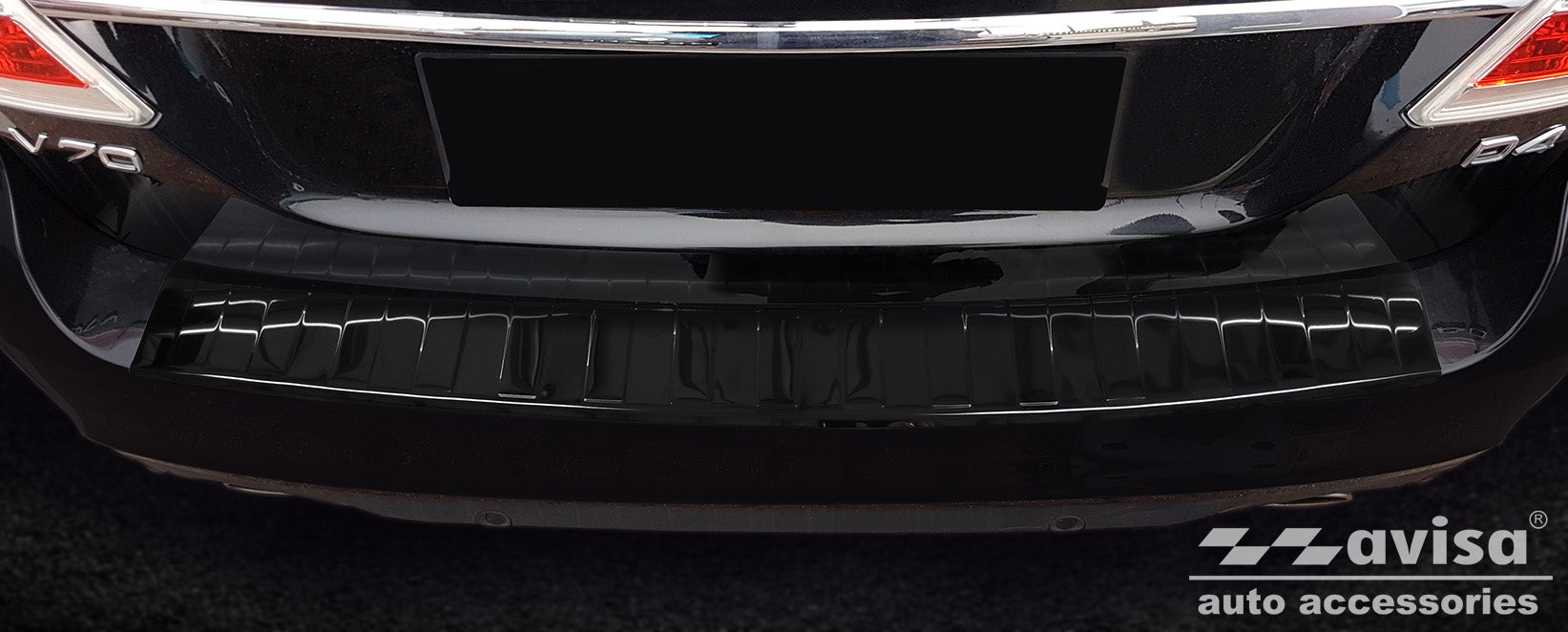 protector de parachoques trasero VOLVO V70 negro espejo