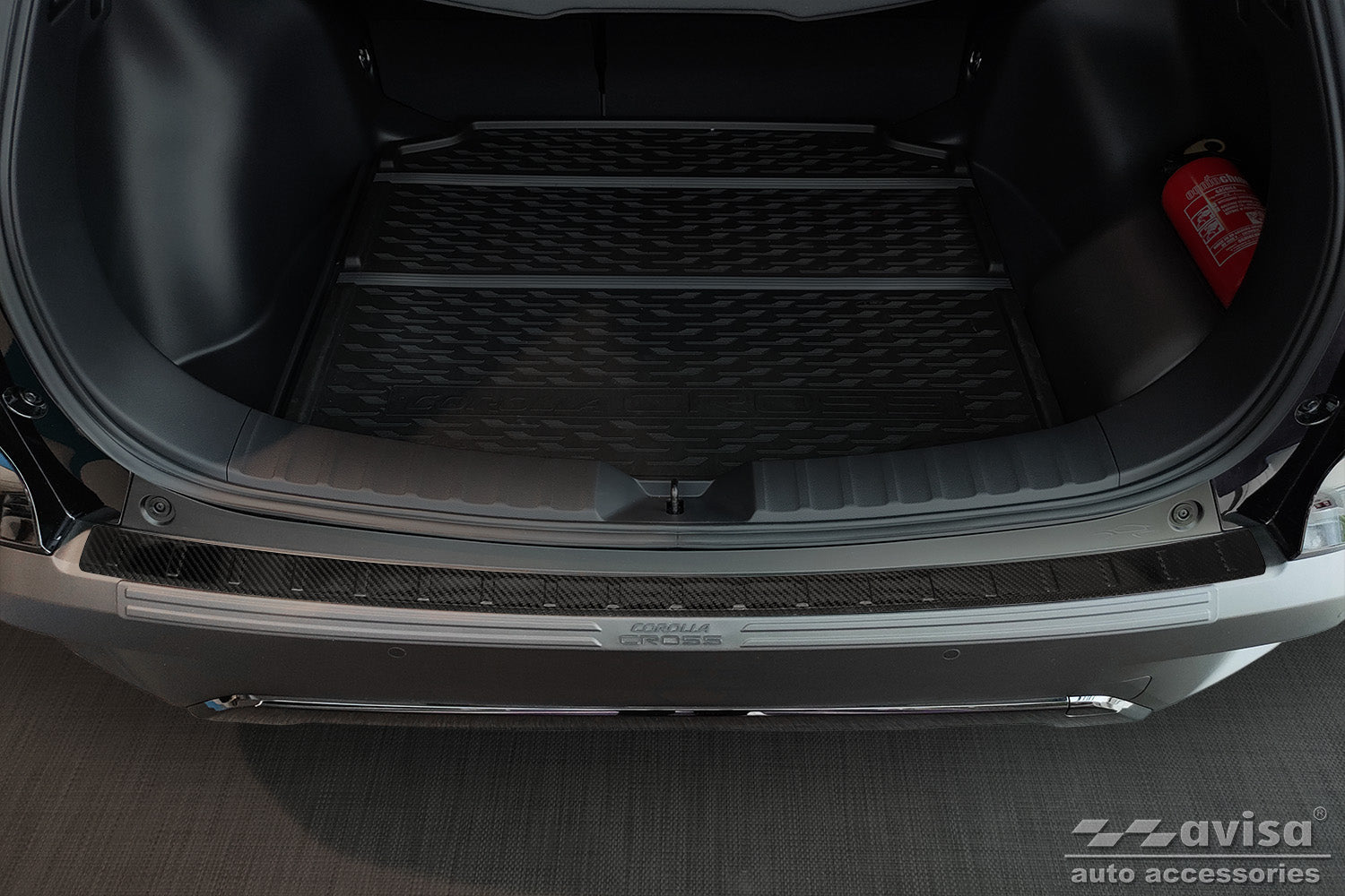 protector de parachoques trasero TOYOTA COROLLA CROSS (XG1TJ) negro 2022-25+
